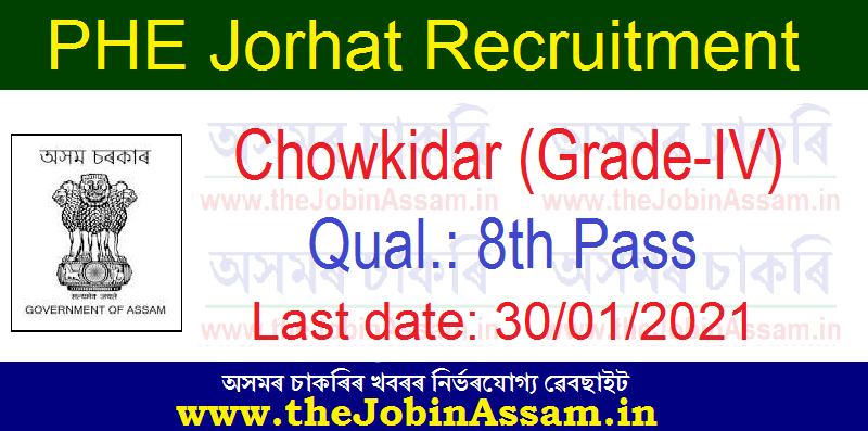 PHE Jorhat Recruitment 2021: PHE Jorhat Recruitment 2021: