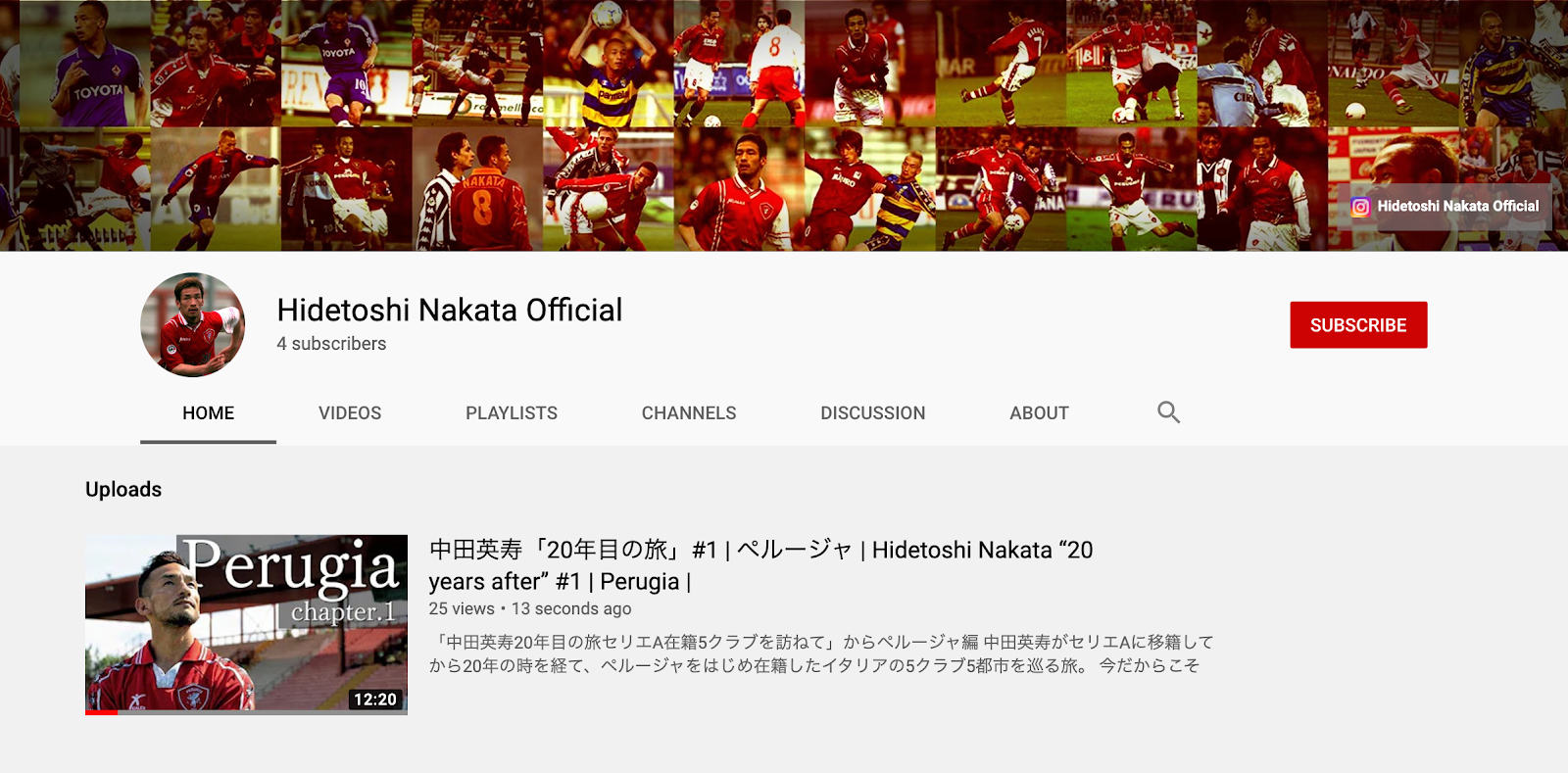 Adm廣告雜誌 Digital X Creative 中田英壽開設首個個人youtube Channel Hidetoshi Nakata Official 今天開始全球發布
