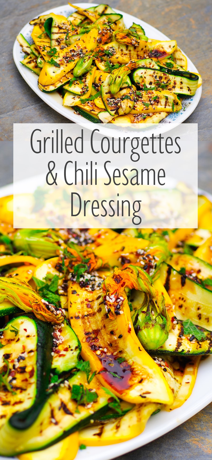 Grilled Courgettes & Chili Sesame Dressing |Euphoric Vegan