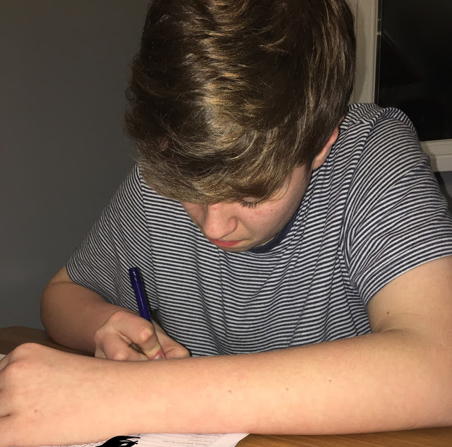 Boy doing homework 