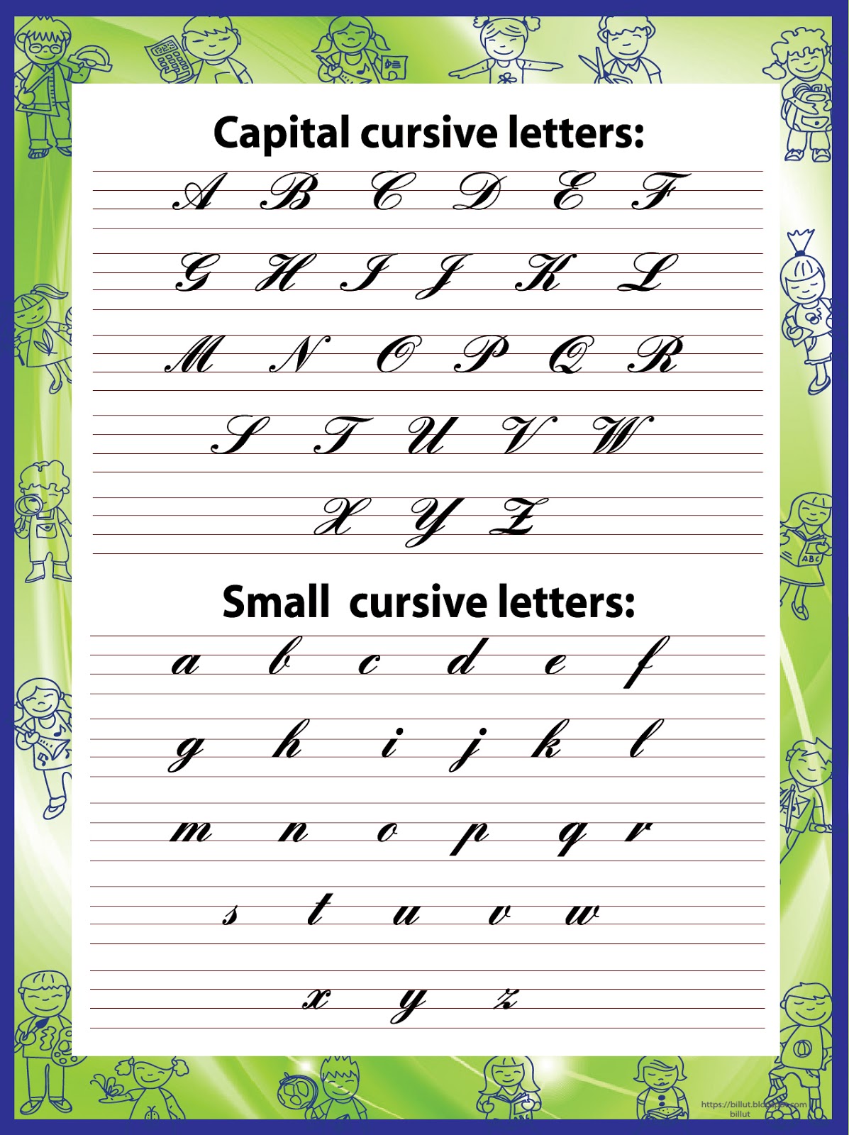 cursive writing 2 letter words