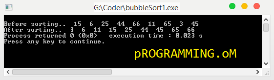 Program in C and C++ to sort array using bubble sort technique