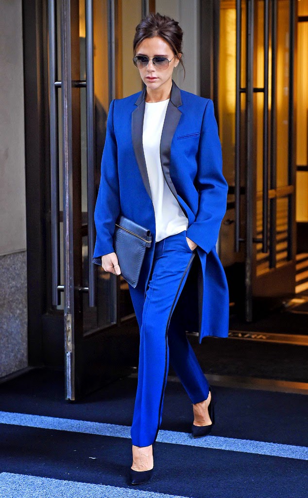 VICTORIA BECKHAM The fashionista is stylish in blue as she steps out in ...
