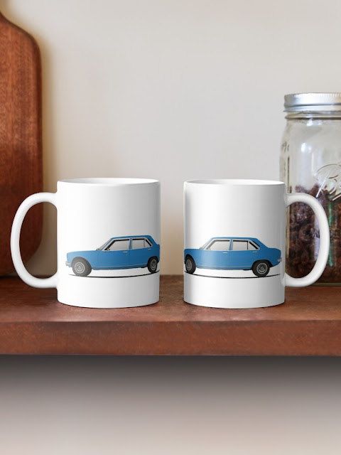 Peugeot 504 car coffee mugs