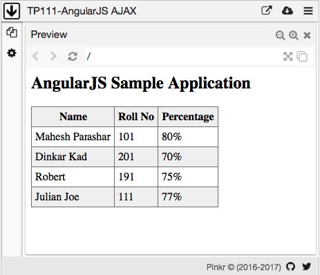Programming Steps: TP111-AngularJS AJAX