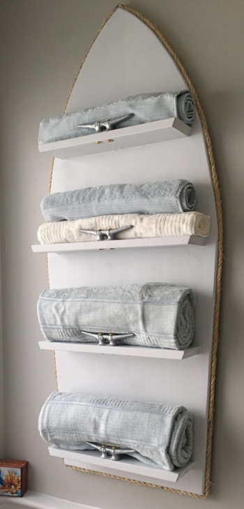 Boat Shelf Towel Storage with Cleats