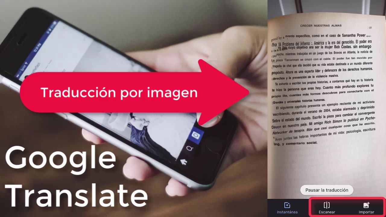 Traductor de inglés a español con cámara o foto sin usar (App Google Translate) iGeek