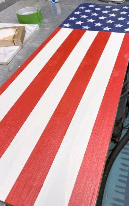 Crisp lines and stars on an American flag