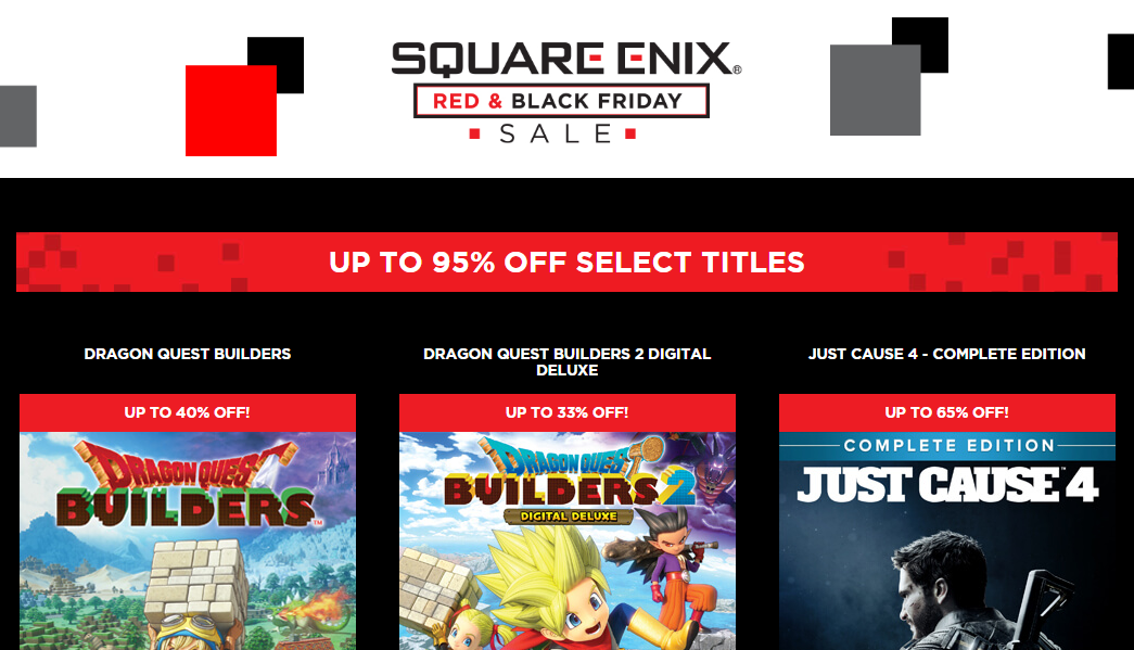 SQUARE ENIX ANNOUNCES 2019 RED & BLACK FRIDAY SALE Gaming News 24h