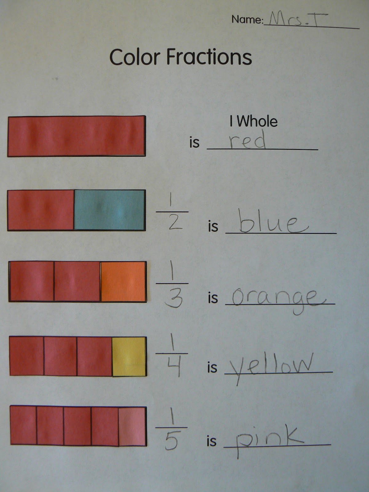 Color Graphic Fractions