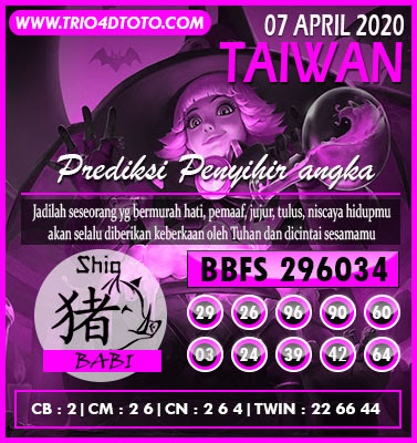 Syair Prediksi Taiwan 07 April 2020 Trio4dtoto2