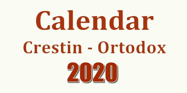 Calendar ortodox 2020 aprilie