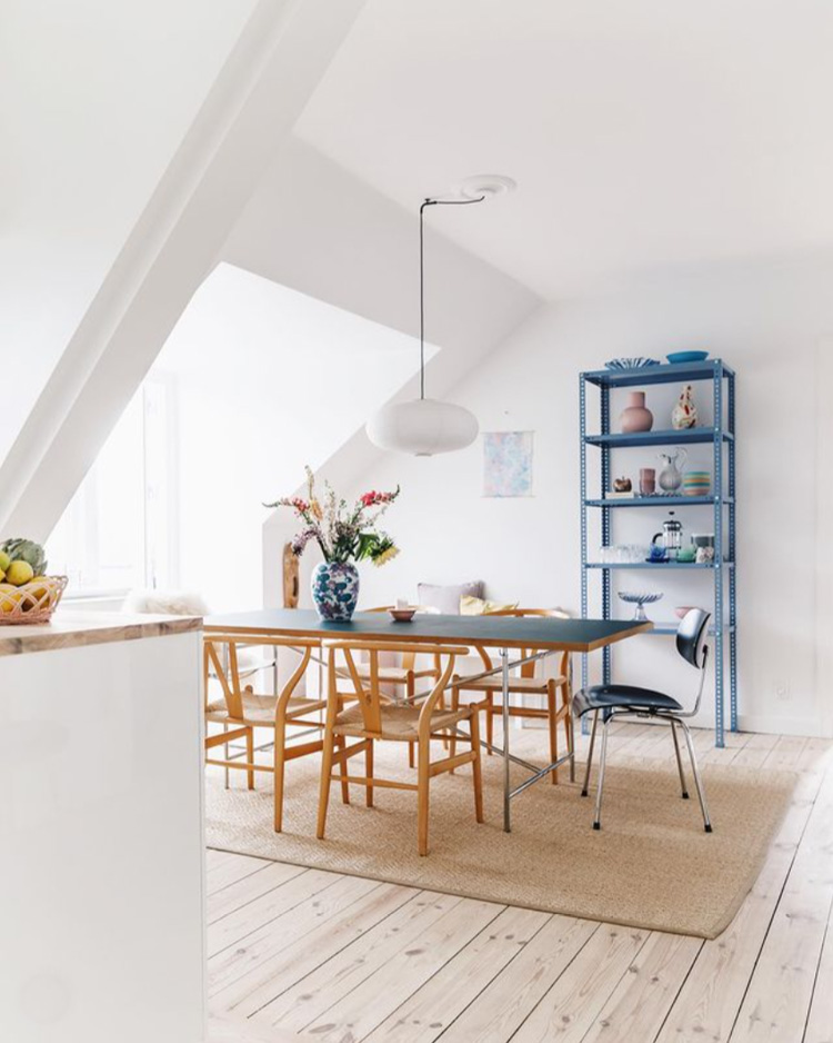 Danish Blues And Spring Pastels in a Danish living Area