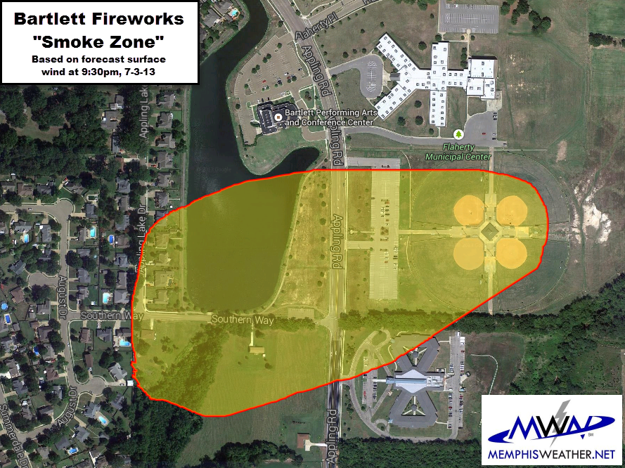 MWN Blog Exclusive "MWN Smoke Zone" forecast for Wednesday night fireworks