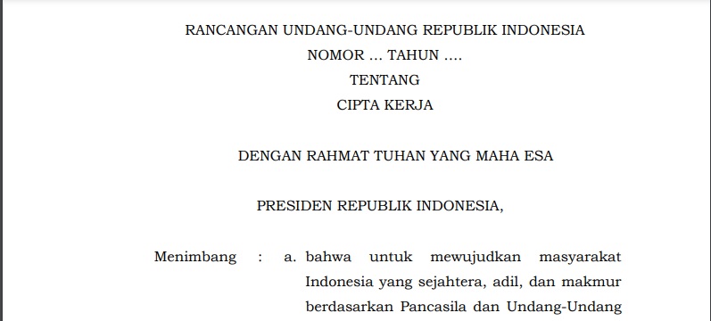 Lengkap Uu Cipta Kerja Atau Omnibus Law Mari Membaca