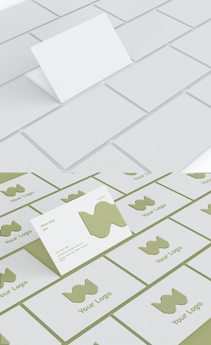 Array of Business Cards Mockup 2 Array of Business Cards Mockup Download Free
