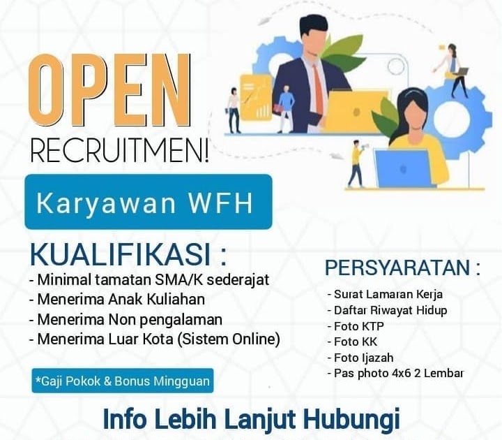 Lowongan Kerja Karyawan WFH November 2021 - Karir Riau
