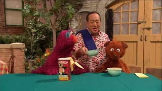 Alan serves Baby Bear and Telly some porridge that is Baby Bear's favorite brand: Quacker Instant Porridge. Sesame Street Episode 4325 Porridge Art season 43