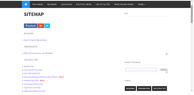 How to Create HTML Sitemap Page In Blogger 4 Untitled
