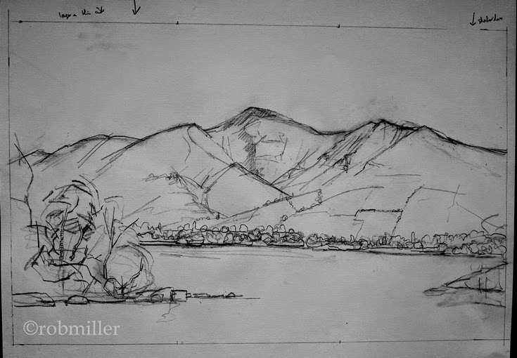 Early morning drawing of Skiddaw