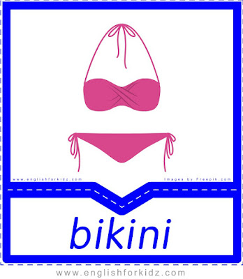 Bikini - clothes and accessories pictures for ESL students
