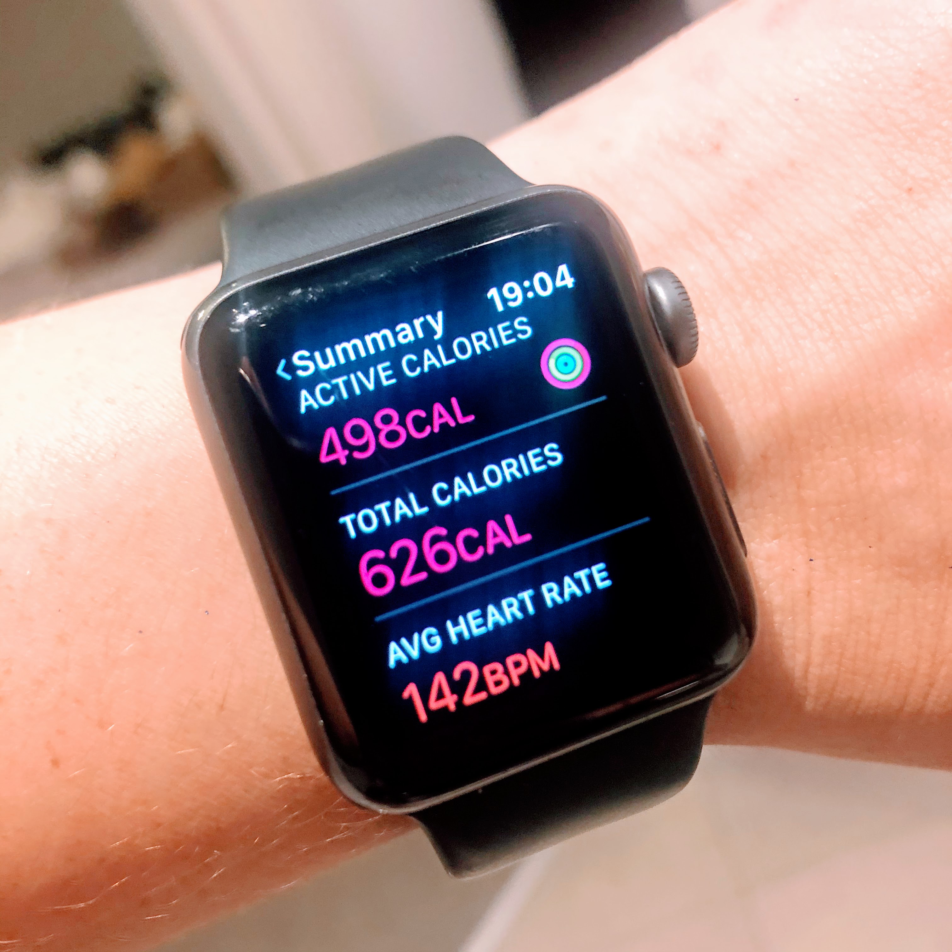 Workout activity on apple watch