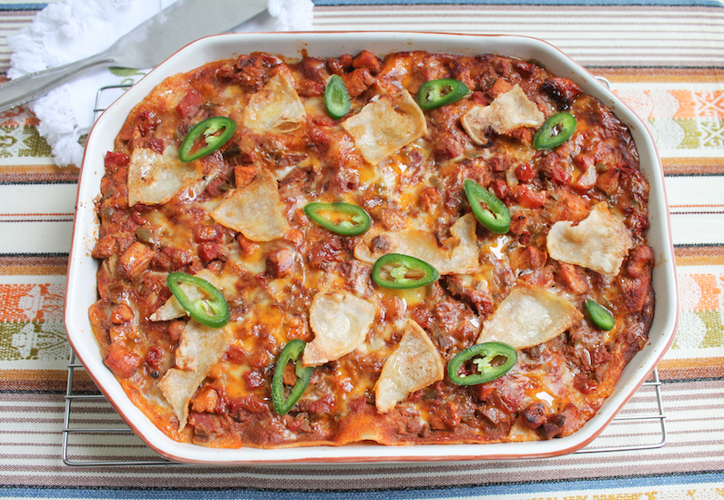Food Lust People Love Chicken Chili Tortilla Casserole