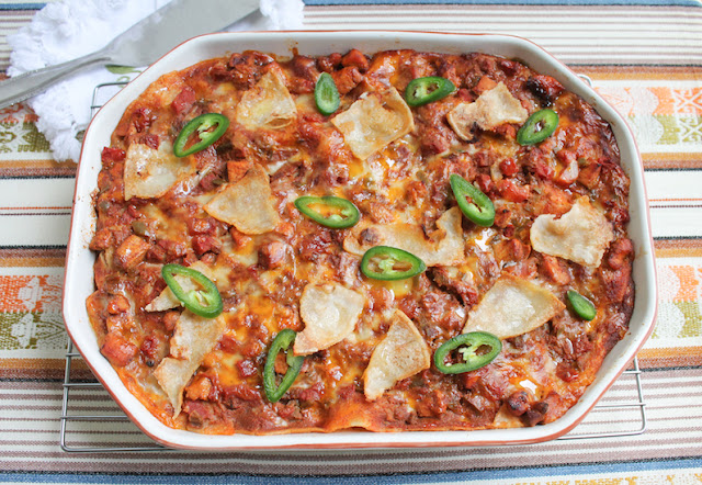Food Lust People Love: This chicken chili tortilla casserole is like enchiladas made easier by layering the “filling” with corn tortillas and topping each layer with cheese. It is assembled, with apologies to all Italians: lasagna style.