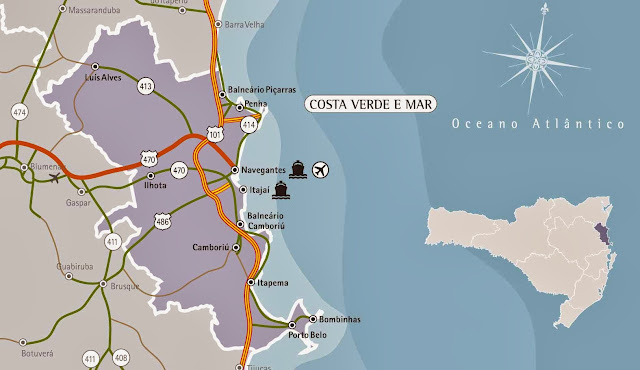 Mapa da Costa Verde - Santa Catarina