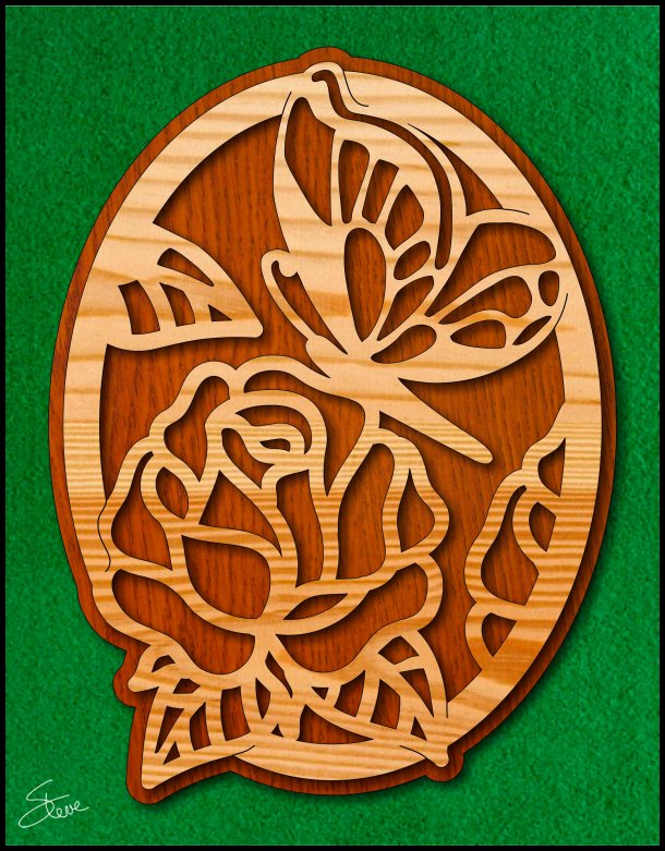 Scrollsaw Workshop: Butterfly and a Rose Scroll Saw Pattern.