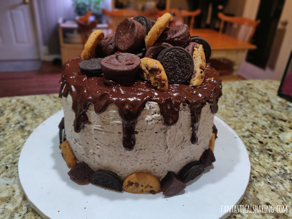 Ultimate Oreo Brownie Chocolate Chip Cookie Cake