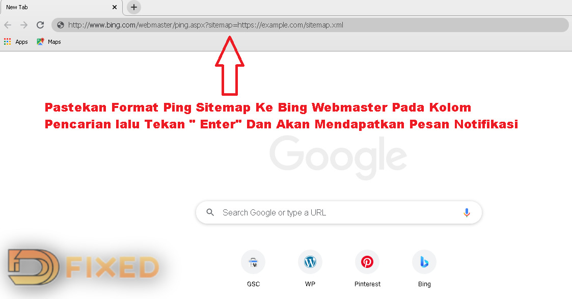 Google Ping Sitemap. Bing search console