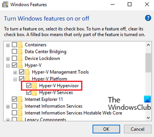 Désactiver Hyper-V via le panneau de configuration