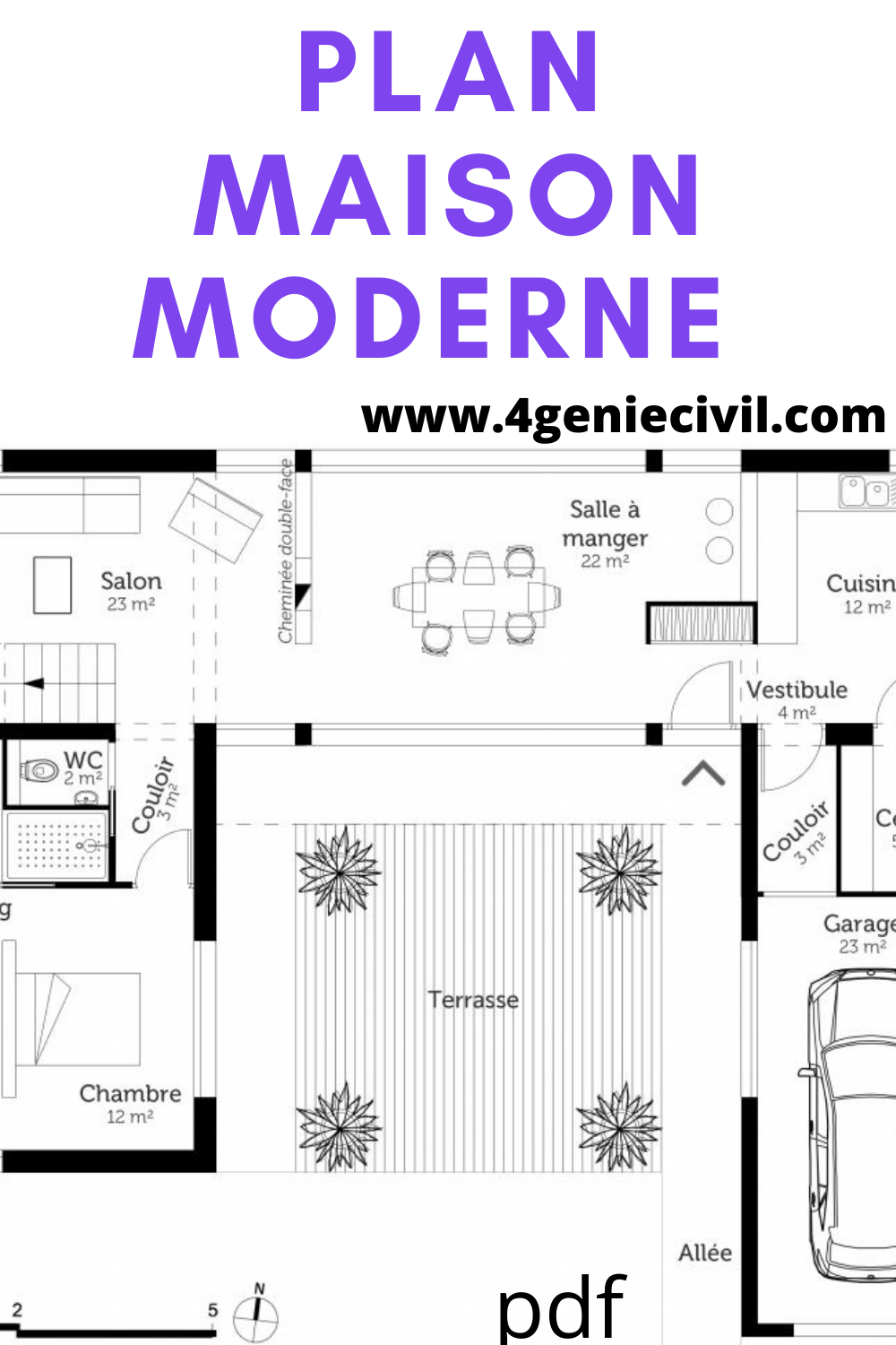 Plan de maison moderne gratuit à télécharger pdf