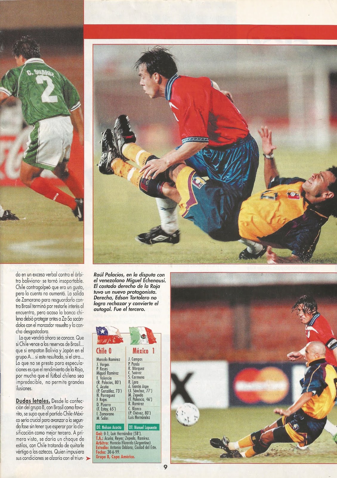 Partidos de la Roja [30/06/1999] ChileMéxico 01
