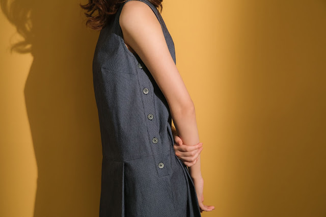 睡前晚安丹寧無袖流蘇洋裝