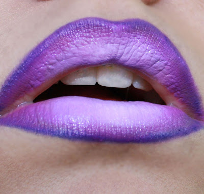 MAC Heroine Lipstick with Lime Crime D'Lilac to create a 3D Lipstick effect | Created by Sahily Perez, Beauty Blogger