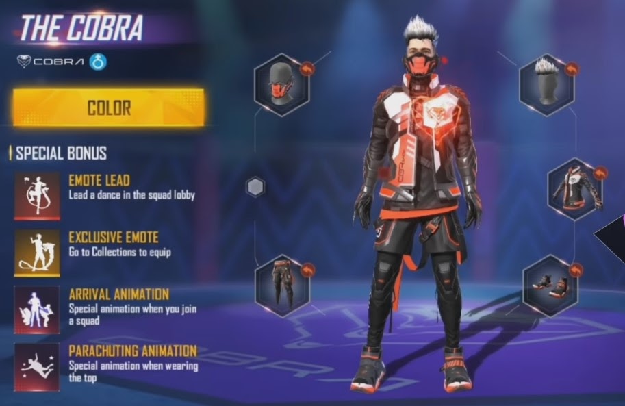 These are the benefits of the Legendary Cobra Free Fire Bundle February