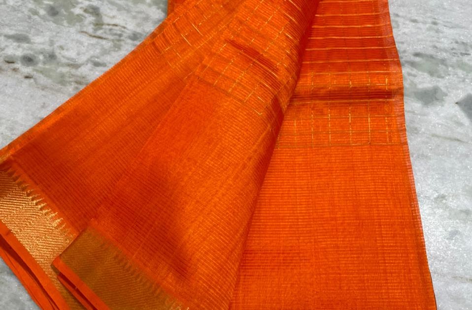 Managlgiri cotton silk checks sareea