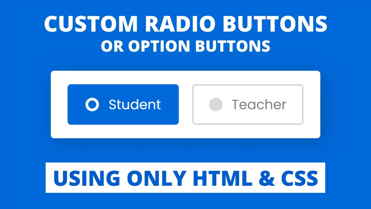 Guvernør Bøje fedme Custom Radio Buttons using only HTML & CSS