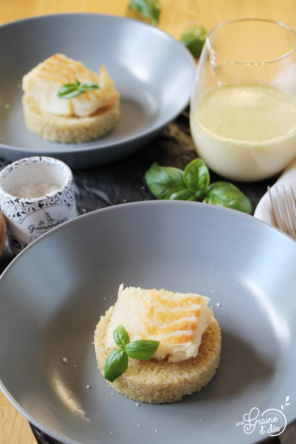 Cabillaud, Quinoa et Bouillon aromatique Une Graine d'Idée