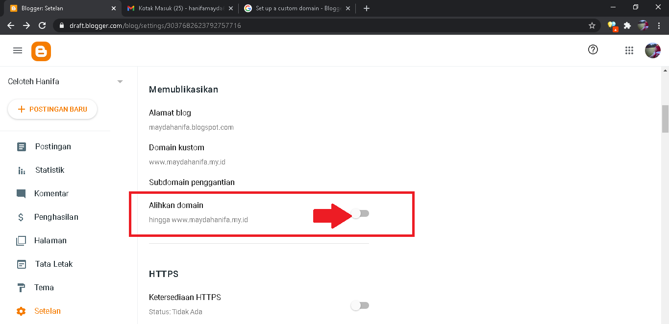 alihkan ke custom domain alihkan ke custom domain