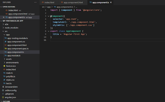Create your first Angular app using vs code