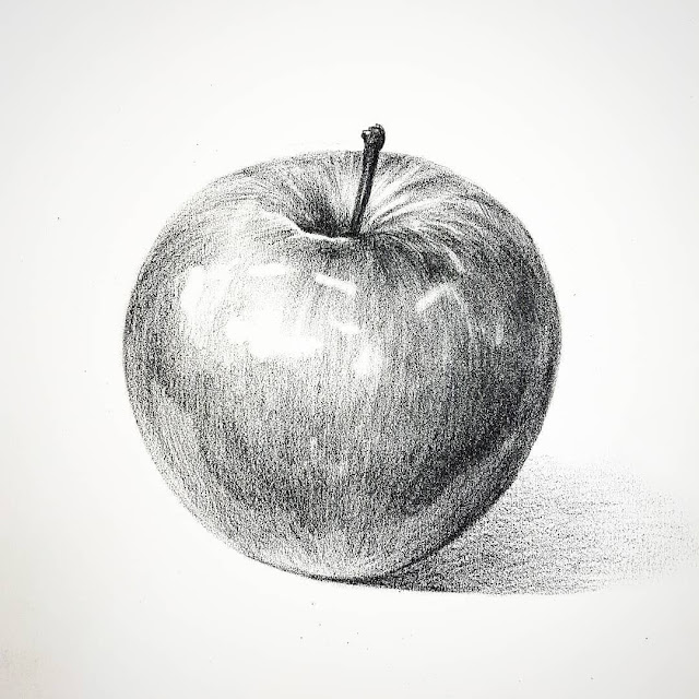 How to draw an apple with pencil easy step by step sketch of apple