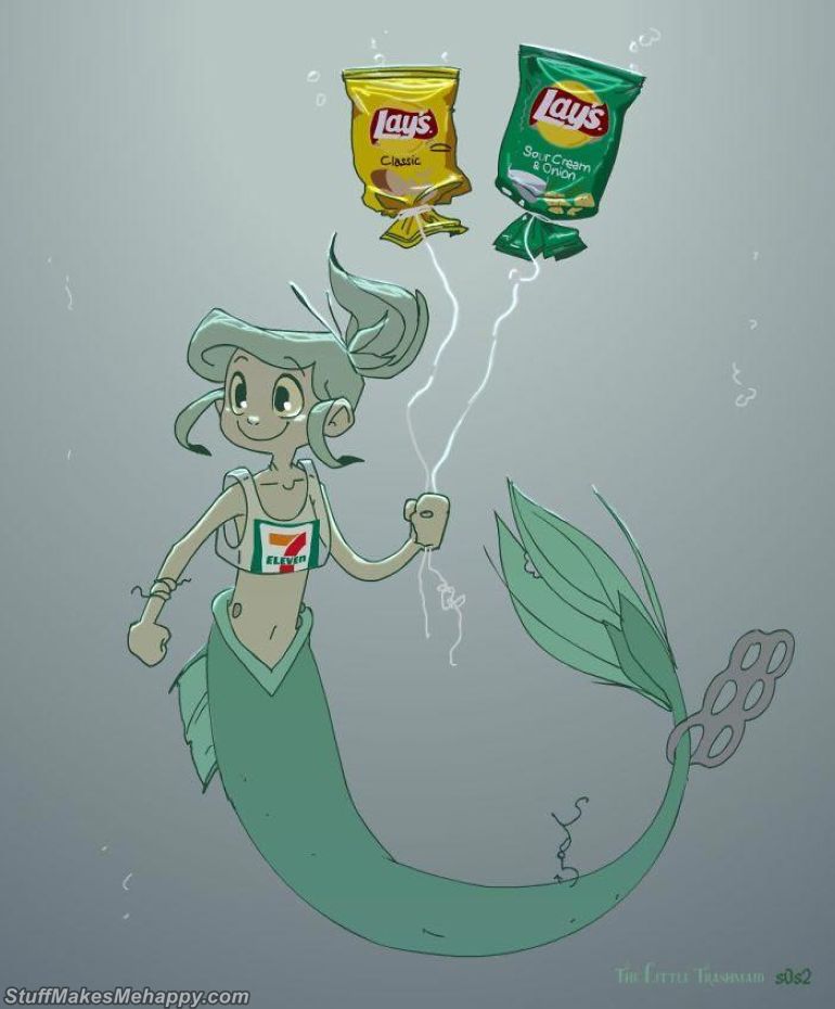  Depressing Illustrations About The Modern Little Mermaid Who Lives In A Polluted Ocean