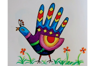FREEHAND DRAWING मुक्तहस्त चित्र  ( मोर )
