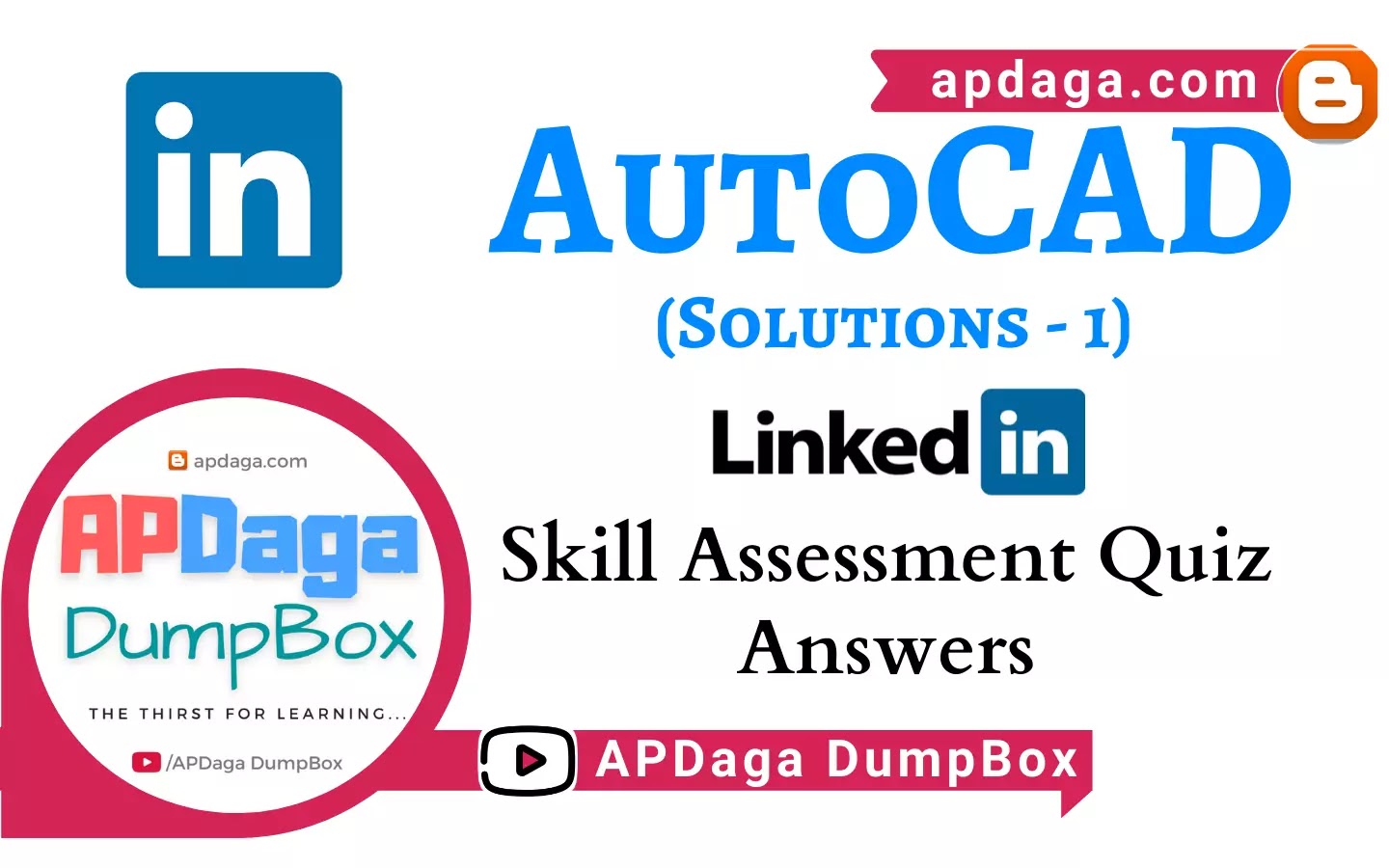 LinkedIn: AutoCAD | Skill Assessment Quiz Solutions-1 | APDaga