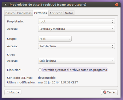 Propiedades at-spi2-registryd desmarcamos