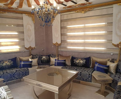 صالونات مغربية بالازرق الملكي 