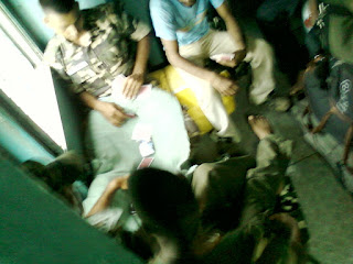 Soldiers playing cards in Train